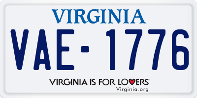 VA license plate VAE1776