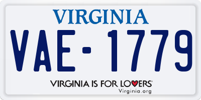 VA license plate VAE1779