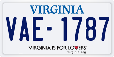 VA license plate VAE1787
