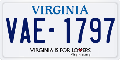 VA license plate VAE1797