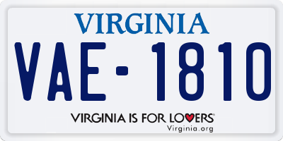 VA license plate VAE1810
