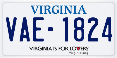 VA license plate VAE1824