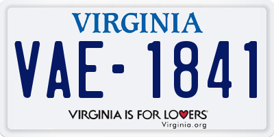 VA license plate VAE1841