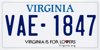 VA license plate VAE1847