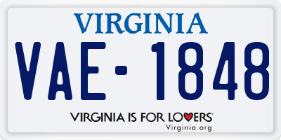 VA license plate VAE1848