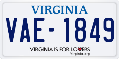 VA license plate VAE1849