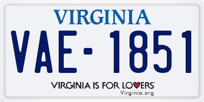 VA license plate VAE1851