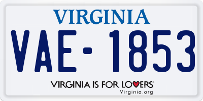 VA license plate VAE1853