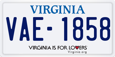 VA license plate VAE1858