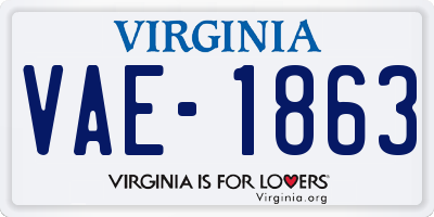 VA license plate VAE1863
