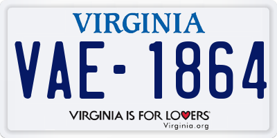 VA license plate VAE1864