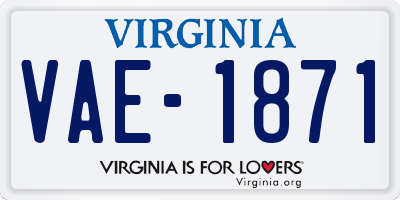 VA license plate VAE1871