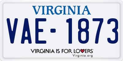 VA license plate VAE1873