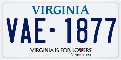 VA license plate VAE1877