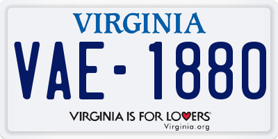 VA license plate VAE1880