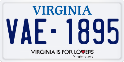 VA license plate VAE1895
