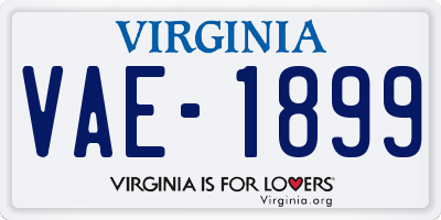 VA license plate VAE1899