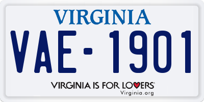 VA license plate VAE1901
