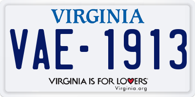 VA license plate VAE1913