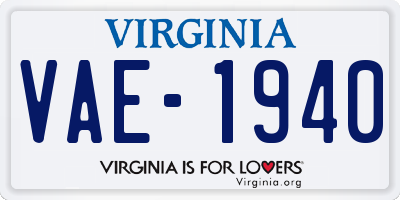 VA license plate VAE1940