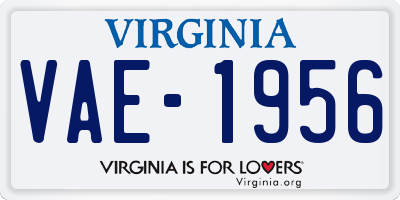 VA license plate VAE1956
