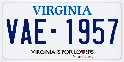 VA license plate VAE1957