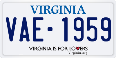 VA license plate VAE1959