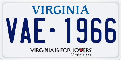 VA license plate VAE1966