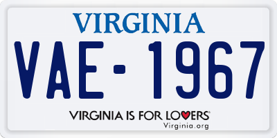 VA license plate VAE1967