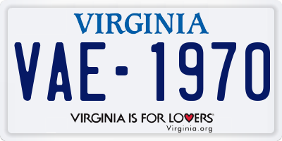 VA license plate VAE1970