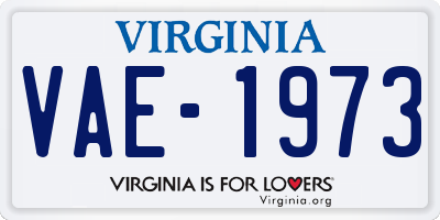 VA license plate VAE1973