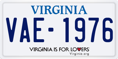 VA license plate VAE1976