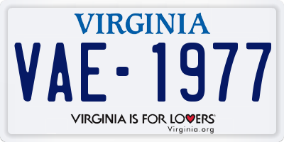 VA license plate VAE1977