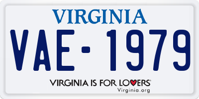 VA license plate VAE1979