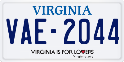 VA license plate VAE2044