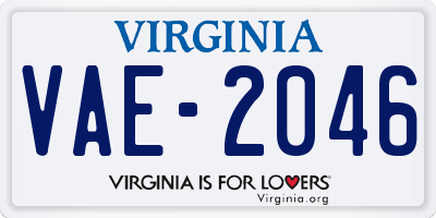 VA license plate VAE2046