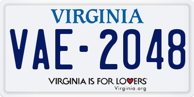 VA license plate VAE2048