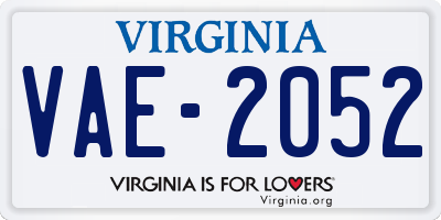 VA license plate VAE2052