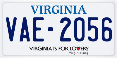 VA license plate VAE2056