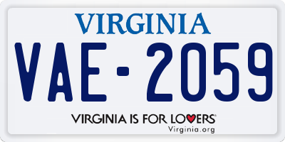 VA license plate VAE2059