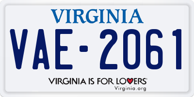 VA license plate VAE2061