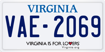 VA license plate VAE2069