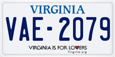 VA license plate VAE2079