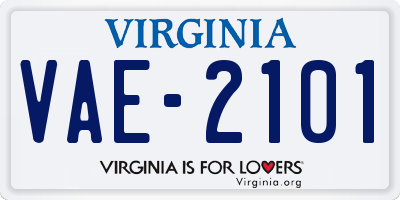 VA license plate VAE2101