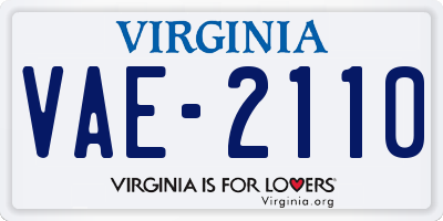 VA license plate VAE2110