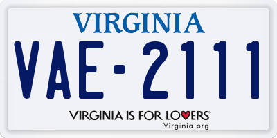 VA license plate VAE2111