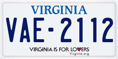VA license plate VAE2112
