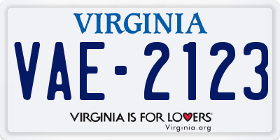 VA license plate VAE2123