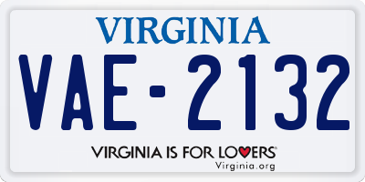 VA license plate VAE2132