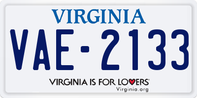 VA license plate VAE2133
